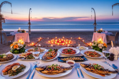 makan malam romantis di pantai jimbaran